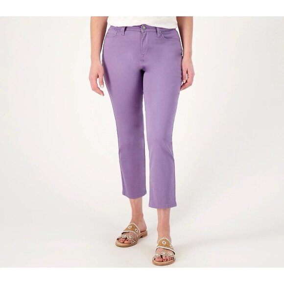 Laurie Felt Wave Denim 5 Pocket Crop Straight Jeans Size 26W‎ Lilac A282085 NEW - Picture 1 of 6